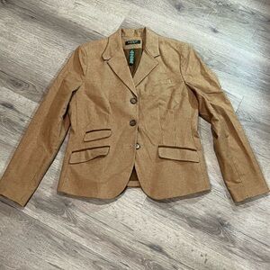 Women’s Lauren Ralph Lauren Petite 12P Houndstooth 3 Button Sports Coat Blazer